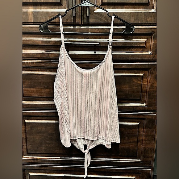 Striped Tie-Front Tank Top juniors XL 16-18 - Picture 1 of 3